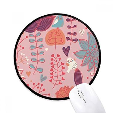 Imagem de Tapete de mouse com tinta de flor, fio vermelho, tapete redondo para computador