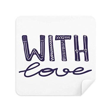 Imagem de DIYthinker Limpador de tela de pano de limpeza com escrita à mão com citação fofa com amor tecido de camurça, 2 peças