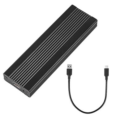 Imagem de Capa de disco rígido móvel M.2 NGFF SATA USB 3.1 Tipo-C Caixa SSD externa Transmissão rápida Liga de alumínio Shell Preto