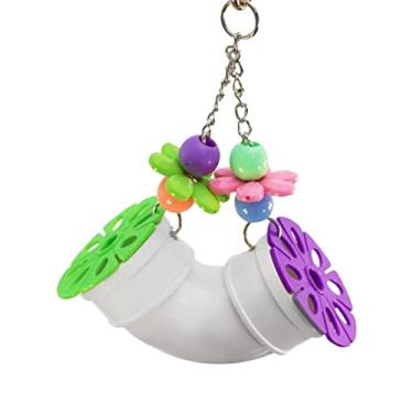 Imagem de WeiLaiKeQi Brinquedo de papagaio multicolorido, gaiola de brinquedo para mastigar, acessório de pendurar, gaiola de treinamento interativo, brinquedo de mordida para cacatuas, arararas, pássaros, presente