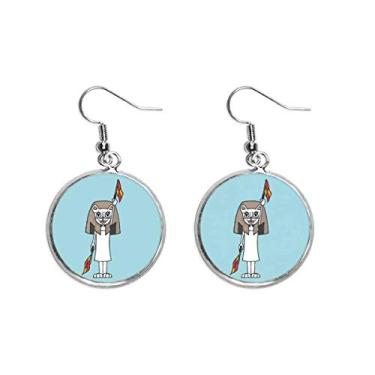 Imagem de Offside Bandeira de árbitro Gato Mamãe Orelha de árbitro Pingente Prata Brinco Joia Feminina