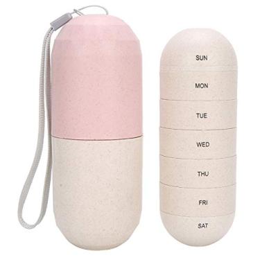 Imagem de Organizador semanal (de 7 dias) de comprimidos, 1 caixa de comprimidos, dispensador de caixa de comprimidos para viagens para bolsa de bolso, contêiner portátil caixa de medicin