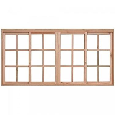 Imagem de Janela de Madeira de Correr 120x220cm Com Caixilho 9,4cm Ewk 394 Rondosul Natural