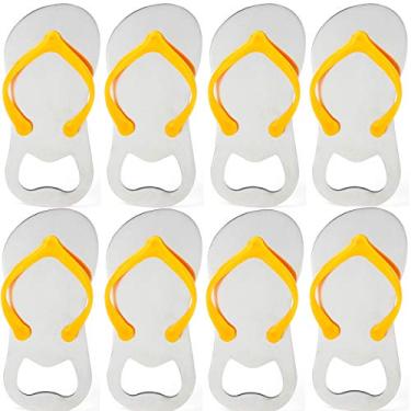 Imagem de Pacote com 10 abridores de garrafa personalizados, sandálias de praia, abridores de garrafa de cerveja, ideias exclusivas de lembrancinhas de casamento da OnePlace Gifts (laranja)