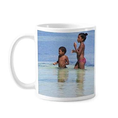 Imagem de Caneca infantil Ellie Yao Sea Wave Photo Africa cerâmica café porcelana copo mesa