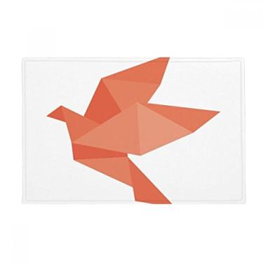 Imagem de DIYthinker Origami Tapete de porta de banheiro com padrão abstrato de pássaro vermelho antiderrapante