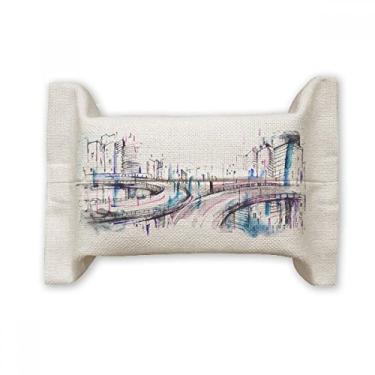 Imagem de Bolsa de linho de algodão com design moderno arranha-céus Overpass