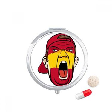 Imagem de Caixa de comprimidos com bandeira da Espanha para maquiagem facial, caixa de armazenamento de medicamentos