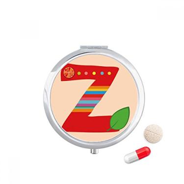Imagem de Z Alfabeto Porta-comprimidos com estampa de frutas laranjas, porta-comprimidos, recipiente para armazenamento de remédios