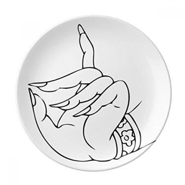 Imagem de Alfândega manual padrão placa decorativa de porcelana salver louça jantar