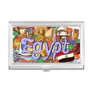 Imagem de Porta-cartões de visita Pharaoh Pirâmide Egito, grafite