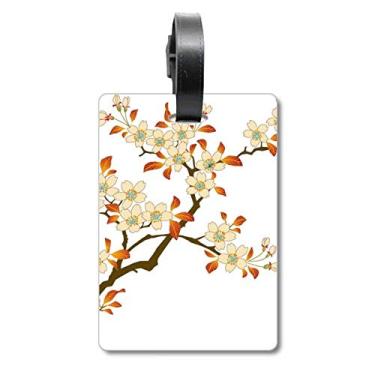 Imagem de Papel de parede com estampa de folhas de flor, papel de parede, bolsa, etiqueta de bagagem, etiqueta para pendurar
