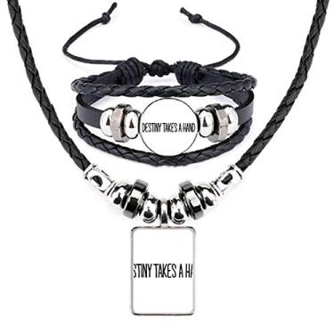 Imagem de Destiny Takes A Hand Art Deco Presente Fashion Colar de Couro Conjunto de Joias