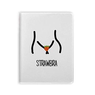 Imagem de Caderno de desenho de morango engraçado preto vermelho capa diária capa macia