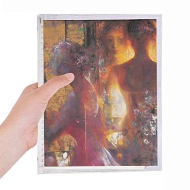 Imagem de Caderno de flores de pêssego XJJ com pintura a óleo e folhas soltas para diário recarregável