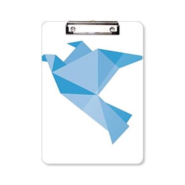 Imagem de Origami abstrato padrão de pombo azul prancheta pasta bloco de escrita placa de apoio A4
