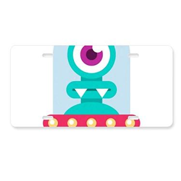 Imagem de DIYthinker Placa de licença Alien Monster Cyclops para decoração de carro, acessório de aço inoxidável