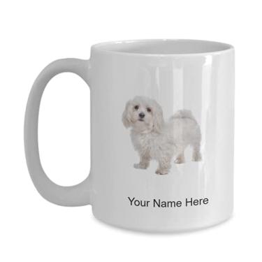 Imagem de SpreadPassion Caneca personalizada de cachorro maltês - xícara de café maltês - ideia de amantes de cães malteses para meninos e meninas - Caneca de café de 425 g