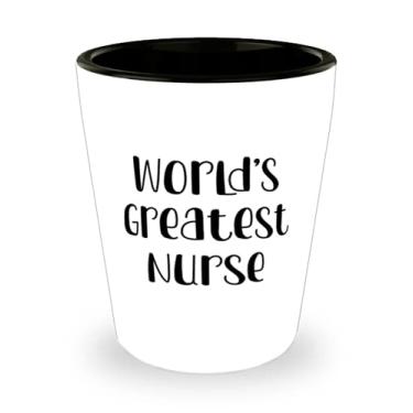 Imagem de O melhor copo de shot para enfermeiras, presente de enfermeiras dos colegas, copo de cerâmica reutilizável para amigos