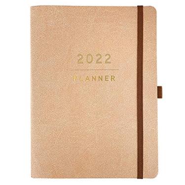 Imagem de Graphique Planejadores de designer - Calendário com datas de 18 meses - Camelo - Agenda mensal de negócios de couro vegano com agenda semanal e notas - Para escola, trabalho ou casa - julho de 2021 a dezembro de 2022 (15,24 x 20,32 cm)