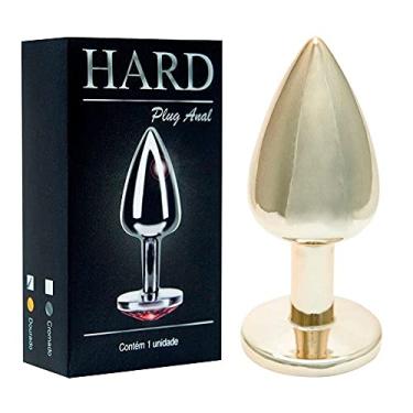 Imagem de Plug Anal em Metal Médio em Formato Cônico e Detalhe em Cristal na Base 7,5 X 3,5 CM Dourado - HARD REF:HA114D