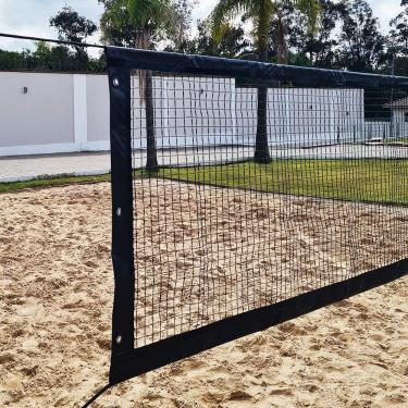 Imagem de Rede Multiuso Zaka Volei Beach Futevolei sem banda lateral Preta 9,60m x 1m