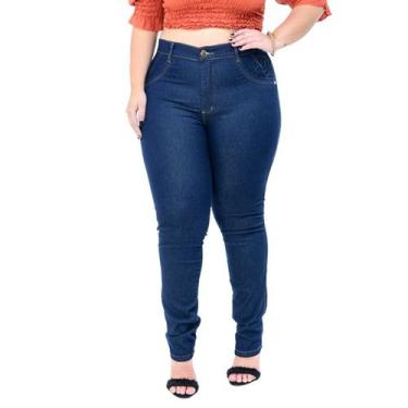 Calca jeans feminina plus size cintura alta: Encontre Promoções e o Menor  Preço No Zoom