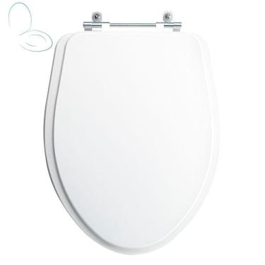 Imagem de Assento Sanitário Tampa de Vaso Branco Resina Poliester Victoria para bacia Ideal Standard