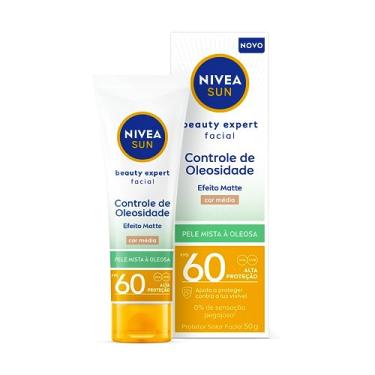 Imagem de NIVEA SUN Protetor Solar Facial Beauty Expert Controle de Oleosidade Com Cor FPS 60 50g