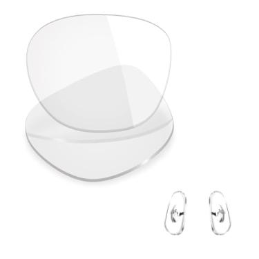 Imagem de Mryok Lentes de reposição UV400 e peças de nariz para Ray-Ban RB4334D 55 mm - HD transparente