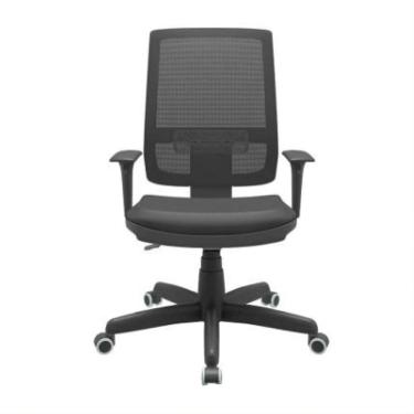 Imagem de Cadeira Presidente Brizza Couro Ecologico Preto Encosto Fixo Relax Plaxmetal