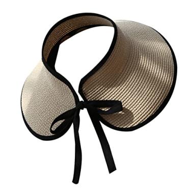 Imagem de KESYOO 3 Pecas pala de sol vazia chapéus de palha femininos para o verão chapéu de verão feminino chapéu de palha ao ar livre chapéu da moda visor solar chapéu de praia óculos Mãe