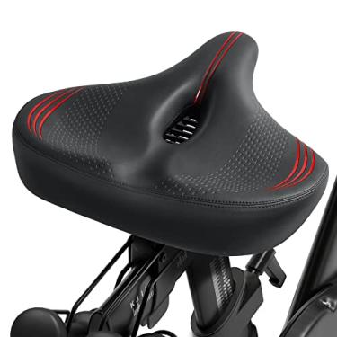 Imagem de Assento de bicicleta confortável grande, assento de bicicleta extra largo compatível com bicicleta Peloton, bicicleta elétrica, bicicleta ergométrica interna ou bicicleta de estrada, almofada de