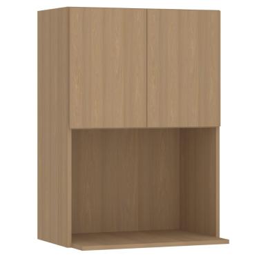 Imagem de Armário Aéreo Slim 2 portas com nicho para Micro Luciane 60cm - FREIJO