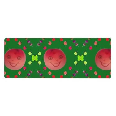 Imagem de Smiling Red Peaches – Teclado de borracha extra grande, 30 x 80 cm, teclado multifuncional superespesso para proporcionar uma sensação confortável