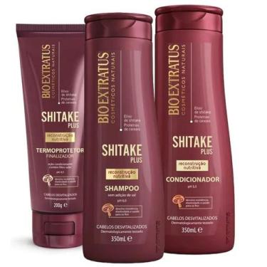Imagem de Kit Bio Extratus Shitake Plus Shampoo 350ml + Condicionador 350ml + Fi