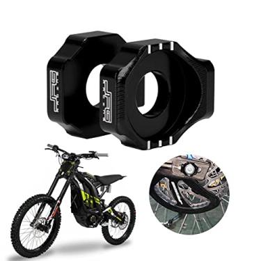 Imagem de Sur Ron Bloco de eixo, tensor de eixo traseiro ajustador de corrente CNC para Sur Ron Light Bee S/X Segway X160/X260 bicicleta elétrica de sujeira preta