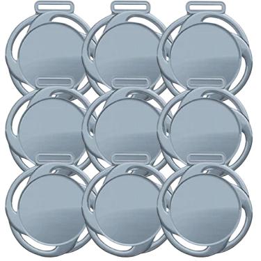 Imagem de Kit com 10 Medalhas Rema Premiação Linha Ref. 273 80mm Cor Prata-Unissex