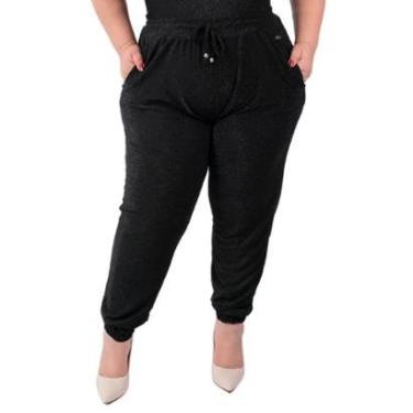 Imagem de Calça Catwalk Plus Size Jogger Brilho Luxo Lurex Feminina-Feminino