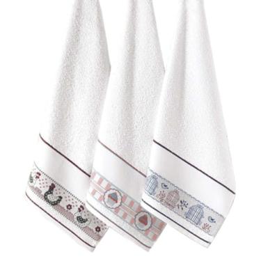 Imagem de kit 5 panos de prato atoalhados - pano de copa 100% algodão - pano de louça para bordar - Casa da Toalha