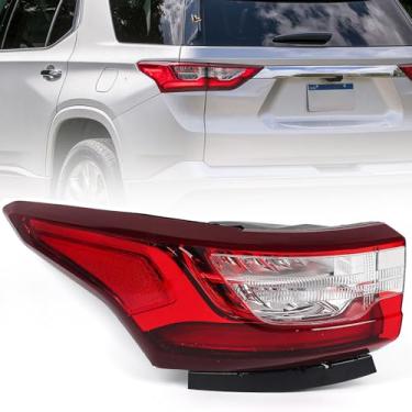 Imagem de Huray Conjunto de luz traseira externa de LED compatível com Chevy Traverse 2018-2021, lanterna traseira LH com lâmpadas, estilo original, lâmpada de freio traseira, substituição para 84618033