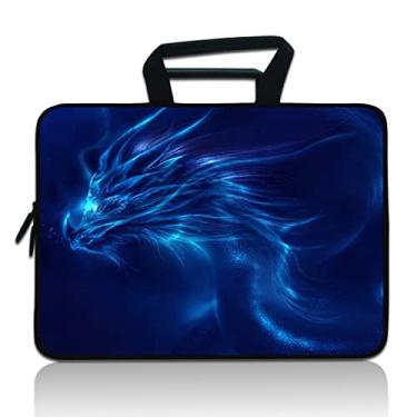 Imagem de Bolsa de transporte para laptop 11 11.6 12 12 12,5 polegadas Chromebook Case Notebook para Apple MacBook Air Samsung HP DELL Lenovo Asus (Dragão Azul)