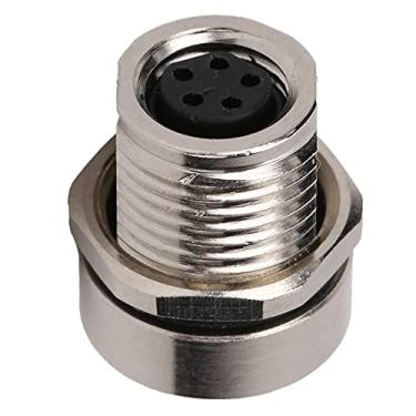 Imagem de YWBL-WH M8‑F‑S5 Soquete montado em painel Conector à prova d'água M8 IP67 Conector adaptador de tomada de 5 pinos Soquete para montagem em painel, conector industrial