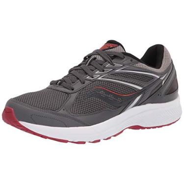 Imagem de Saucony Tênis de corrida masculino Cohesion 14 Road, Carvão/Vermelho, 9.5