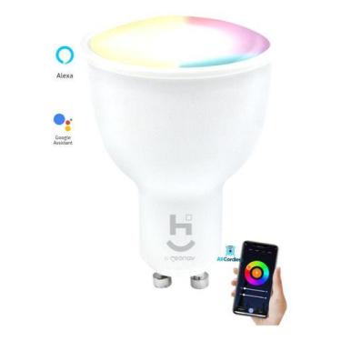 Imagem de Lâmpada Inteligente Wifi Dicróica Rgb Branco Alexa E Google - Geonav