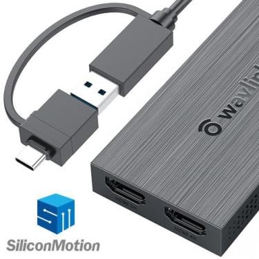 Imagem de HUB Adaptador USB 3.0 / USB C, Monitor Duplo e HDMI, Wavlink