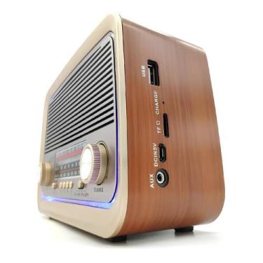 Imagem de Rádio AM FM Retrô Vintage Portátil Bluetooth Bateria Recarregável Bivo