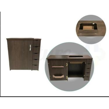 Imagem de Gabinete Luxo 5 Gavetas P/maquina De Costura Doméstica CAFÉ - Megamak