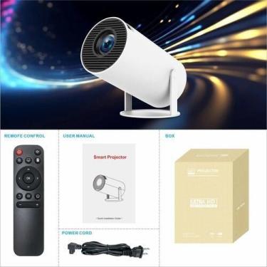 Imagem de Mini projetor 4k Wifi Bluetooth Video Beam Hy300 Automatic White Color