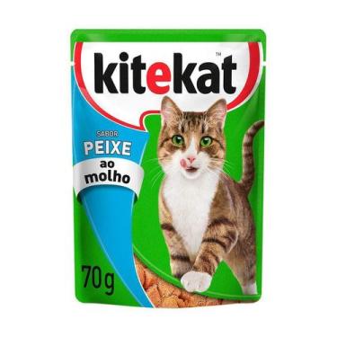 Imagem de Ração Úmida Kitekat Sachê Peixe ao Molho para Gatos Adultos 70 g